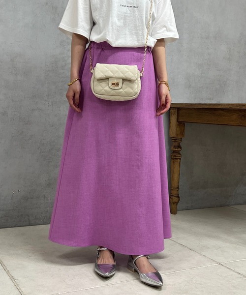 un dix cors（アンディコール）の「リネン混フレアスカート（スカート・レディース・ブラック/グレー系その他/ピンク・FREE）」の21枚目の写真