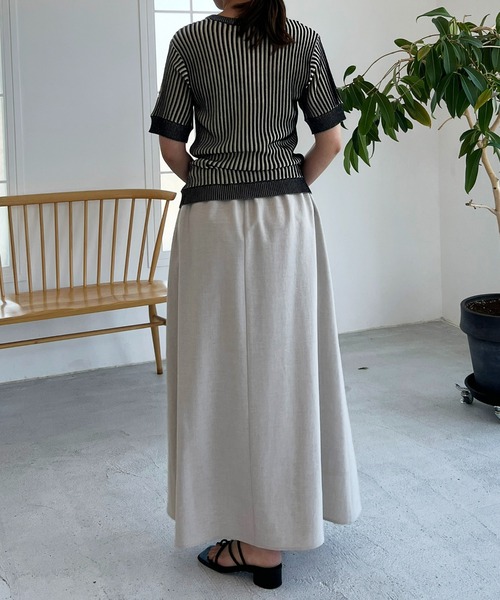 un dix cors（アンディコール）の「リネン混フレアスカート（スカート・レディース・ブラック/グレー系その他/ピンク・FREE）」の7枚目の写真