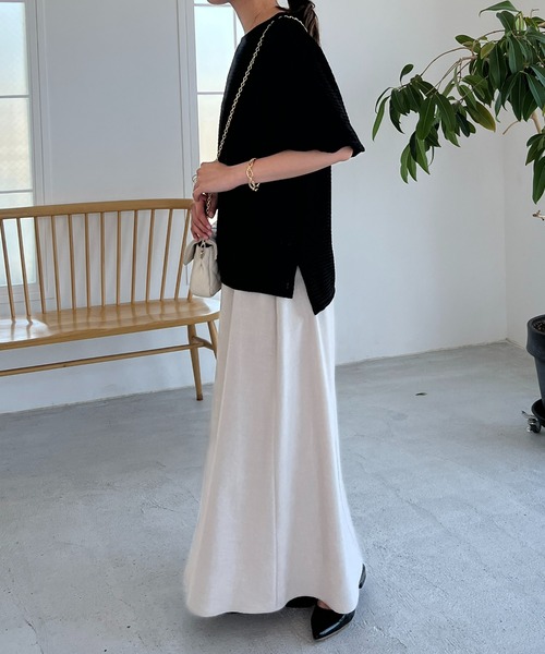 un dix cors（アンディコール）の「リネン混フレアスカート（スカート・レディース・ブラック/グレー系その他/ピンク・FREE）」の9枚目の写真