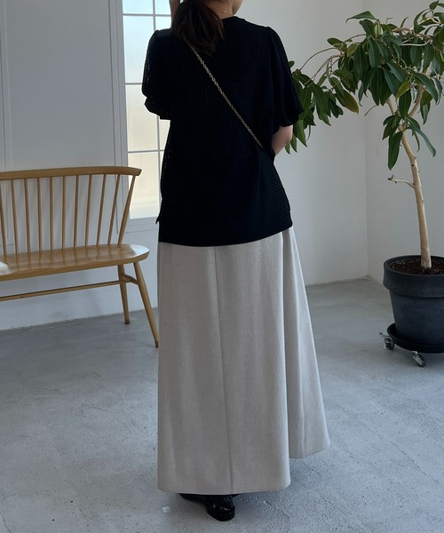 un dix cors（アンディコール）の「リネン混フレアスカート（スカート・レディース・ブラック/グレー系その他/ピンク・FREE）」の10枚目の写真