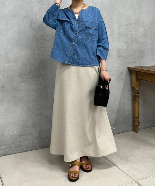 un dix cors（アンディコール）の「リネン混フレアスカート（スカート・レディース・ブラック/グレー系その他/ピンク・FREE）」の18枚目の写真