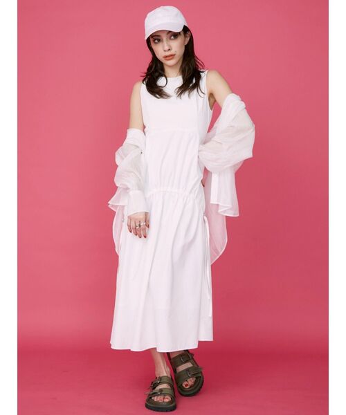 EVRIS（エヴリス）の「シアーオーバーシャツ（シャツ/ブラウス・レディース・ブルー/ネイビー/ホワイト/レッド/ピンク・FREE）」の7枚目の写真