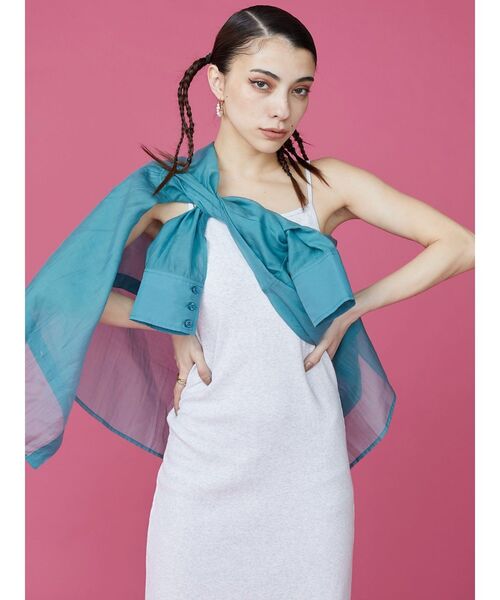 EVRIS（エヴリス）の「シアーオーバーシャツ（シャツ/ブラウス・レディース・ブルー/ネイビー/ホワイト/レッド/ピンク・FREE）」の12枚目の写真