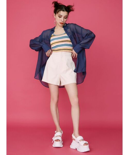 EVRIS（エヴリス）の「シアーオーバーシャツ（シャツ/ブラウス・レディース・ブルー/ネイビー/ホワイト/レッド/ピンク・FREE）」の16枚目の写真