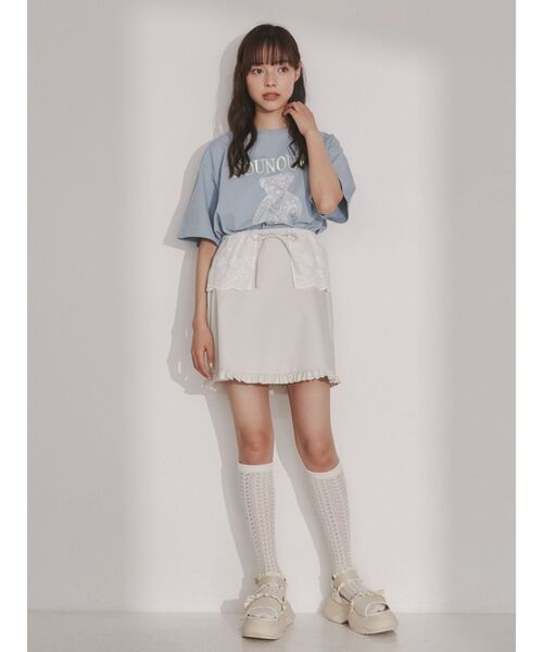 merry jenny（メリージェニー）の「bear embroidery Tシャツ（Tシャツ/カットソー・レディース・ブルー/オフホワイト/ピンク・FREE）」の5枚目の写真