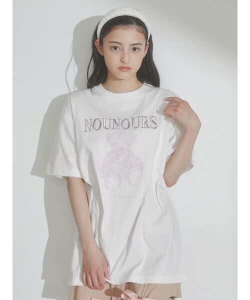 merry jenny（メリージェニー）の「bear embroidery Tシャツ（Tシャツ/カットソー・レディース・ブルー/オフホワイト/ピンク・FREE）」の8枚目の写真