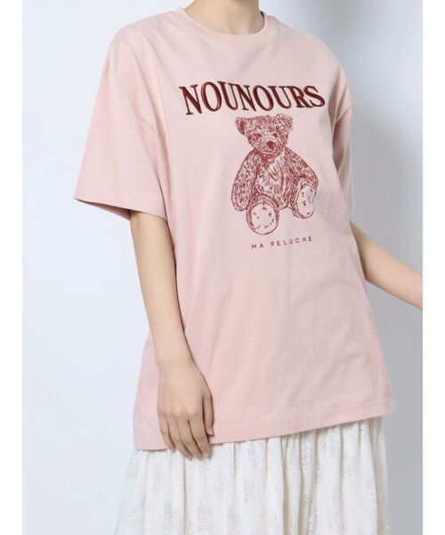 merry jenny（メリージェニー）の「bear embroidery Tシャツ（Tシャツ/カットソー・レディース・ブルー/オフホワイト/ピンク・FREE）」の3枚目の写真