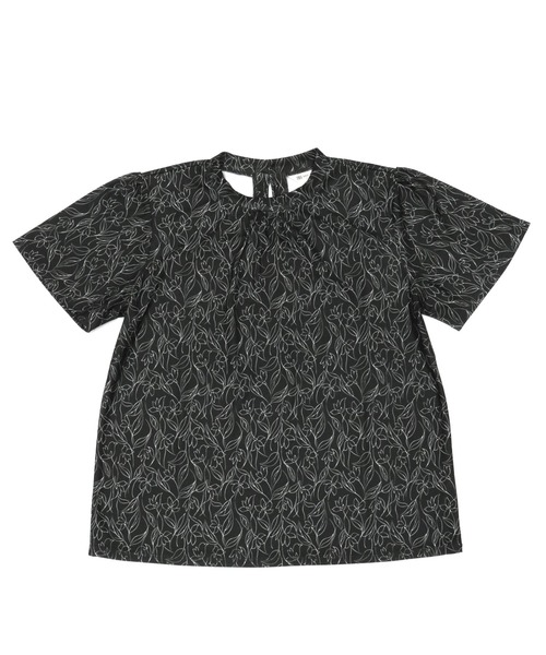 TOKYO SHIRTS(トウキョウシャツ)の「スタンドネック 半袖プリントブラウス(シャツ/ブラウス・レディース・オフホワイト/ベージュ/ブラック・M/L)」の5枚目の写真