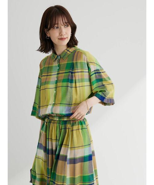 紺×グリーンチェック　ロングワンピース 楽天市場】ワンピース チェック柄（カラーグリーン
