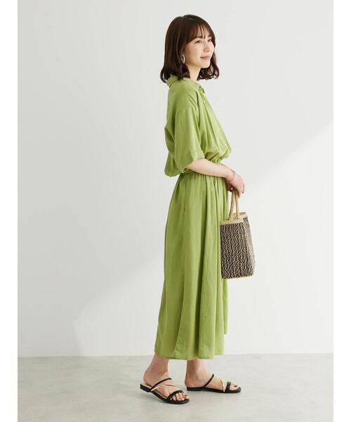 Green　Parks（グリーンパークス）の「I　襟付きワンピース（ワンピース・レディース・チェック/グリーン/ダークネイビー・FREE）」の15枚目の写真