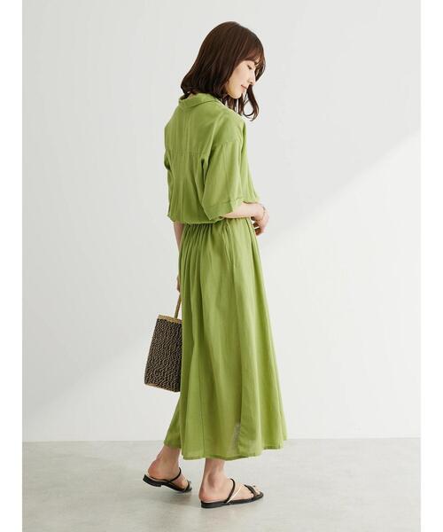 Green　Parks（グリーンパークス）の「I　襟付きワンピース（ワンピース・レディース・チェック/グリーン/ダークネイビー・FREE）」の16枚目の写真