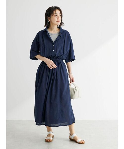 Green　Parks（グリーンパークス）の「I　襟付きワンピース（ワンピース・レディース・チェック/グリーン/ダークネイビー・FREE）」の17枚目の写真