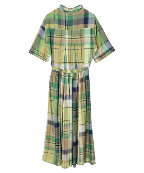 Green　Parks（グリーンパークス）の「I　襟付きワンピース（ワンピース・レディース・チェック/グリーン/ダークネイビー・FREE）」の20枚目の写真