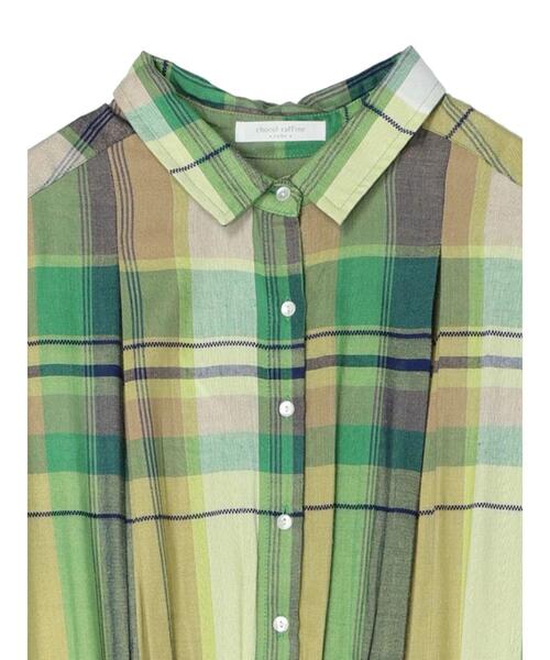 Green　Parks（グリーンパークス）の「I　襟付きワンピース（ワンピース・レディース・チェック/グリーン/ダークネイビー・FREE）」の21枚目の写真