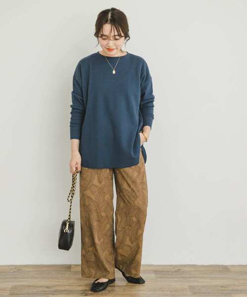 ITEMS URBANRESEARCH（アイテムズ アーバンリサーチ）の「リーフプリントイージーパンツ（その他パンツ・レディース・キャメル/グリーン系その他/ブラック・FREE）」の12枚目の写真