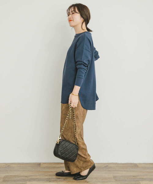 ITEMS URBANRESEARCH（アイテムズ アーバンリサーチ）の「リーフプリントイージーパンツ（その他パンツ・レディース・キャメル/グリーン系その他/ブラック・FREE）」の13枚目の写真