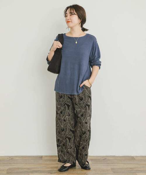 ITEMS URBANRESEARCH（アイテムズ アーバンリサーチ）の「リーフプリントイージーパンツ（その他パンツ・レディース・キャメル/グリーン系その他/ブラック・FREE）」の16枚目の写真