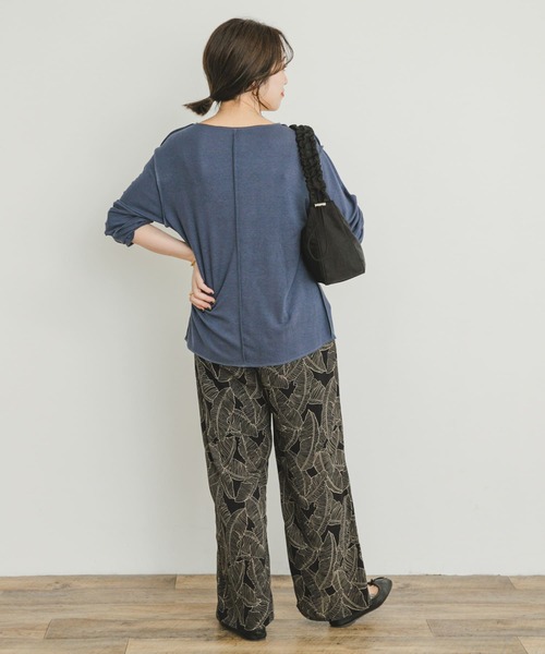 ITEMS URBANRESEARCH（アイテムズ アーバンリサーチ）の「リーフプリントイージーパンツ（その他パンツ・レディース・キャメル/グリーン系その他/ブラック・FREE）」の18枚目の写真