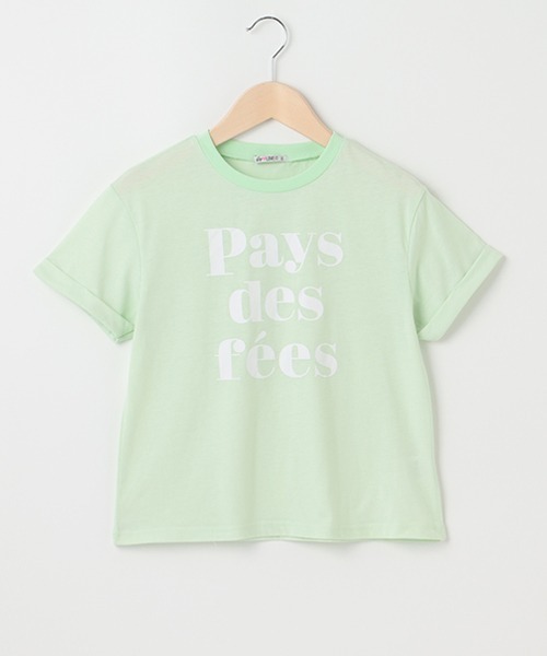 by LOVEiT（バイラビット）の「袖ロールフレンチロゴTシャツ（Tシャツ/カットソー・キッズ・イエロー/ブラック/ミント/オフホワイト・150cm/140cm/130cm/160cm/120cm）」の4枚目の写真