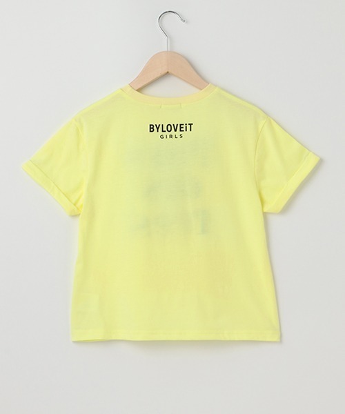 by LOVEiT（バイラビット）の「袖ロールフレンチロゴTシャツ（Tシャツ/カットソー・キッズ・イエロー/ブラック/ミント/オフホワイト・150cm/140cm/130cm/160cm/120cm）」の9枚目の写真