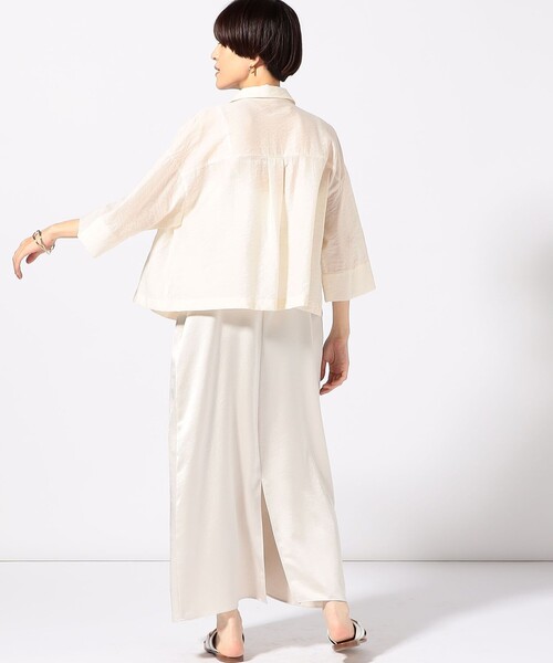 NOLLEY’S（ノーリーズ）の「クロップドシャツ（シャツ/ブラウス・レディース・ブラック/キナリ/ライトグリーン・38）」の22枚目の写真