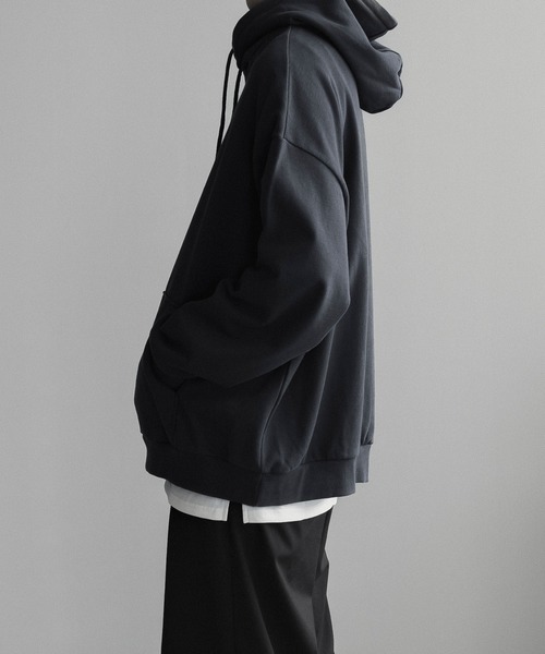 remer（リメール）の「loose heavy cotton over parker / ルーズヘビーコットンオーバーパーカー（パーカー・メンズ・ブラック/モカ/ライトグレー/ブルーグレー・SMALL/MEDIUM/LARGE）」の3枚目の写真