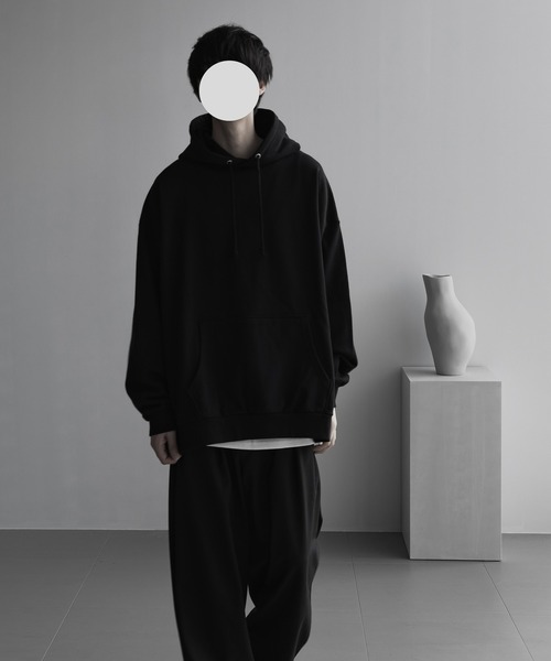 remer（リメール）の「loose heavy cotton over parker / ルーズヘビーコットンオーバーパーカー（パーカー・メンズ・ブラック/モカ/ライトグレー/ブルーグレー・SMALL/MEDIUM/LARGE）」の17枚目の写真