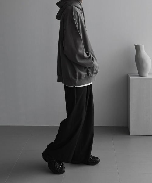 remer（リメール）の「loose heavy cotton over parker / ルーズヘビーコットンオーバーパーカー（パーカー・メンズ・ブラック/モカ/ライトグレー/ブルーグレー・SMALL/MEDIUM/LARGE）」の19枚目の写真