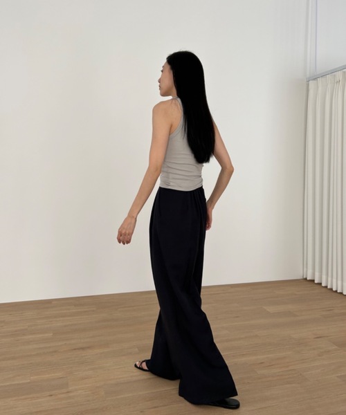 Didot.showroom(ディドット ショールーム)の「スムースアメスリタンクトップ(パッド入り)(タンクトップ・レディース・ホワイト/チャコールグレー/ブラック/ヘザーグレー/グレイッシュベージュ・FREE)」の14枚目の写真