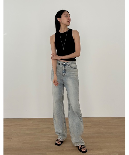Didot.showroom(ディドット ショールーム)の「スムースアメスリタンクトップ(パッド入り)(タンクトップ・レディース・ホワイト/チャコールグレー/ブラック/ヘザーグレー/グレイッシュベージュ・FREE)」の15枚目の写真
