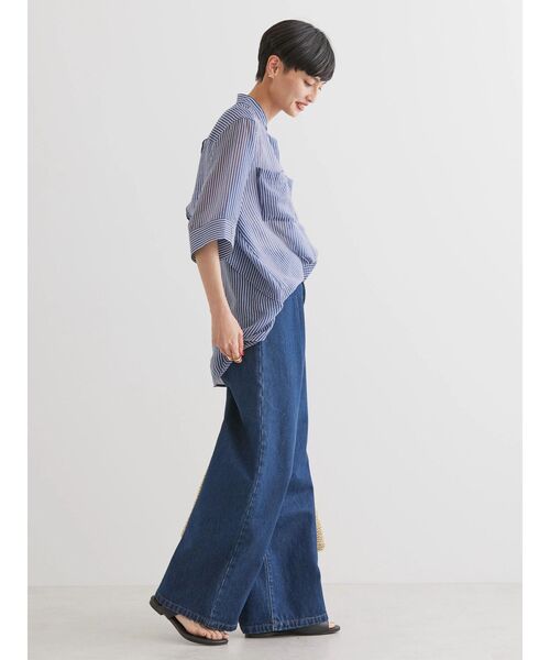 AMERICAN HOLIC（アメリカンホリック）の「シアーバックフレアWポケットシャツチュニック（シャツ/ブラウス・レディース・ネイビー/ピンク/グリーン/アイボリー/ブルー系その他4・M/L）」の18枚目の写真