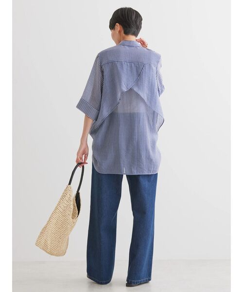 AMERICAN HOLIC（アメリカンホリック）の「シアーバックフレアWポケットシャツチュニック（シャツ/ブラウス・レディース・ネイビー/ピンク/グリーン/アイボリー/ブルー系その他4・M/L）」の19枚目の写真