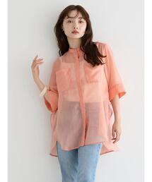 AMERICAN HOLIC | シアーバックフレアWポケットシャツチュニック(シャツ/ブラウス)