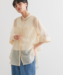 AMERICAN HOLIC | シアーバックフレアWポケットシャツチュニック(シャツ/ブラウス)