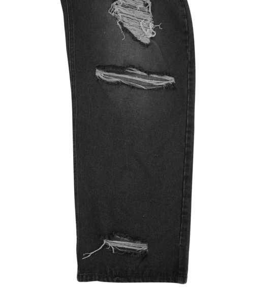 Figments（フィグメンツ）の「デストロイバギーデニムパンツ（デニムパンツ・レディース・ライトブルー/ブラック・SMALL/MEDIUM/LARGE）」の8枚目の写真