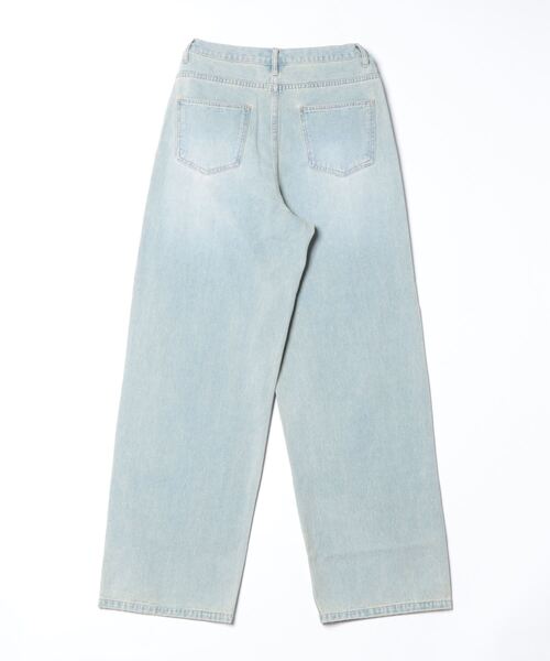 Figments（フィグメンツ）の「ダメージバギーデニムパンツ（デニムパンツ・レディース・ライトブルー/ブラック・SMALL/MEDIUM/LARGE）」の10枚目の写真