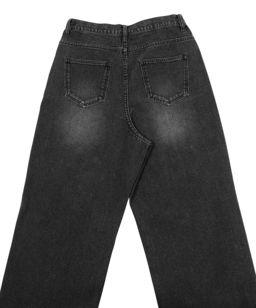 Figments（フィグメンツ）の「ダメージバギーデニムパンツ（デニムパンツ・レディース・ライトブルー/ブラック・SMALL/MEDIUM/LARGE）」の18枚目の写真