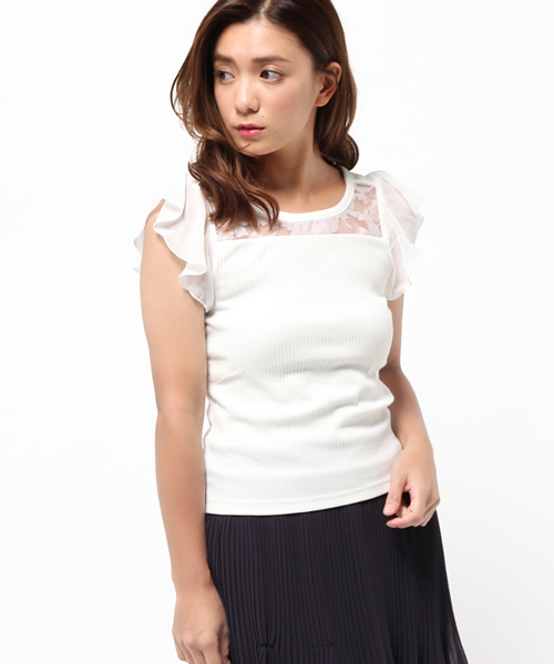 PROPORTION BODY DRESSING（プロポーションボディドレッシング）の「フラワーリブカットソー（Tシャツ/カットソー・レディース・ネイビー/ホワイト/ブラック・3/2）」の2枚目の写真