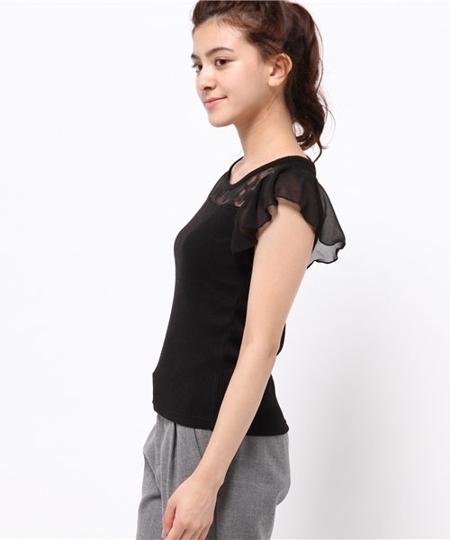 PROPORTION BODY DRESSING（プロポーションボディドレッシング）の「フラワーリブカットソー（Tシャツ/カットソー・レディース・ネイビー/ホワイト/ブラック・3/2）」の5枚目の写真