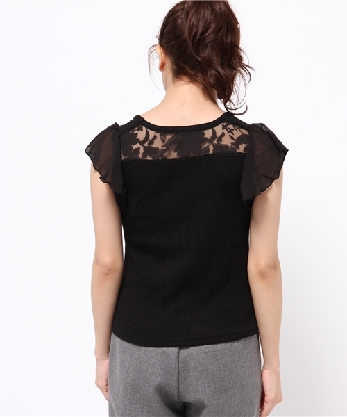 PROPORTION BODY DRESSING（プロポーションボディドレッシング）の「フラワーリブカットソー（Tシャツ/カットソー・レディース・ネイビー/ホワイト/ブラック・3/2）」の6枚目の写真