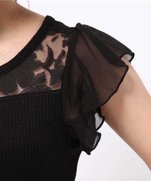 PROPORTION BODY DRESSING（プロポーションボディドレッシング）の「フラワーリブカットソー（Tシャツ/カットソー・レディース・ネイビー/ホワイト/ブラック・3/2）」の8枚目の写真