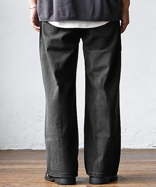 MinoriTY（マイノリティ）の「【MinoriTY】チルワイドデニム セミフレアパンツ ストレートデニムパンツ ワイドパンツ メンズ オーバーサイズ スラックスデニム テーパードデニム バギーデニム ヴィンテージ 秋服 冬服 春服（デニムパンツ・メンズ・ライトブラック/インディゴブルー/ライトブルー/ブラック/ケミカルウォッシュ/ブラウン/ブルー系その他/ブラック系その他/ダークブラック/ホワイト×ブラック・L/M/S/LS/MS/SS/XL）」の21枚目の写真