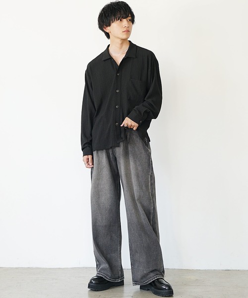 MinoriTY】チルワイドデニム セミフレアパンツ ストレートデニムパンツ