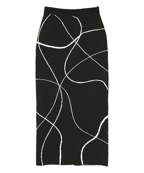 miette(ミエット)の「ウェーブ柄ジャガードスカート(スカート・レディース・ネイビー/ブラック・FREE)」の19枚目の写真