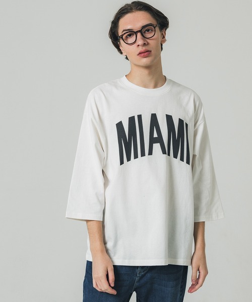 セール】メンズ七部丈プリントTシャツ（Tシャツ/カットソー