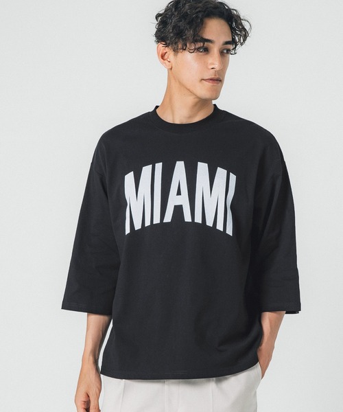 coca(coca)(コカ)の「メンズ七部丈プリントTシャツ(Tシャツ/カットソー・メンズ・ホワイト/ブラック・XL/L/M)」の2枚目の写真
