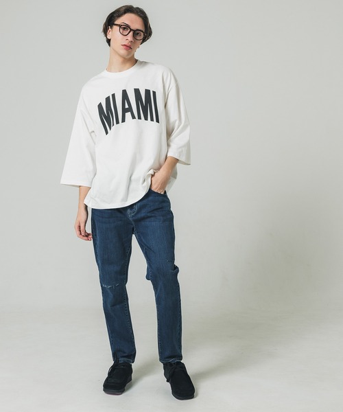 coca(coca)(コカ)の「メンズ七部丈プリントTシャツ(Tシャツ/カットソー・メンズ・ホワイト/ブラック・XL/L/M)」の6枚目の写真