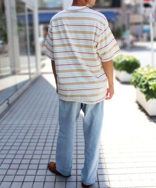  Jeans バーチカル ストライプ 半袖 Tシャツ 送関込 セール】【HUF】ハフ CHESHIRE S/S STRIPE KNIT TOP ストライプ