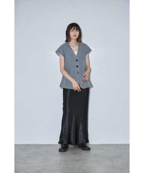 ánuans ペプラムジレブラック　サイズM ラナン RANAN ペプラムツイードジレ （ブラック） - ファッション通販