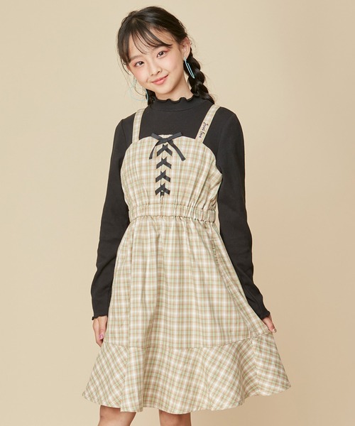 専用✧ジェニィラブ✧新品✧ドッキングチェックワンピ130サックス 専用✧ジェニィラブ✧新品✧ドッキングチェックワンピ130